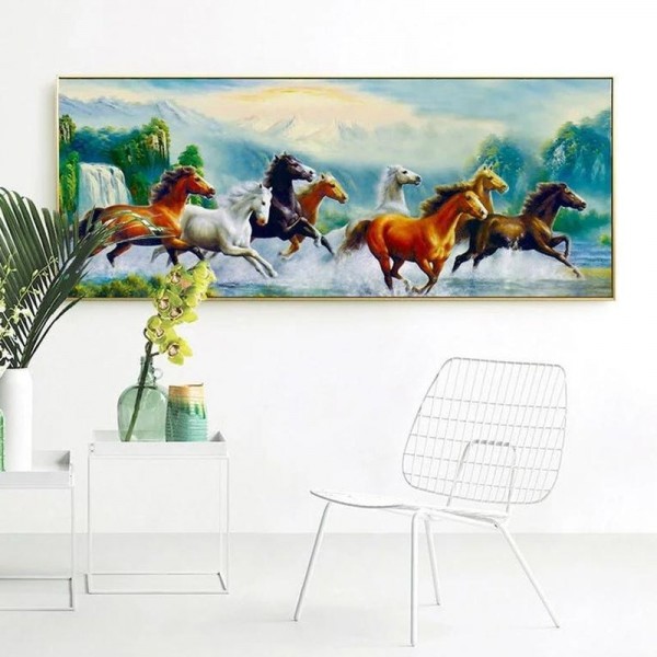 Peinture de chevaux 40x100cm