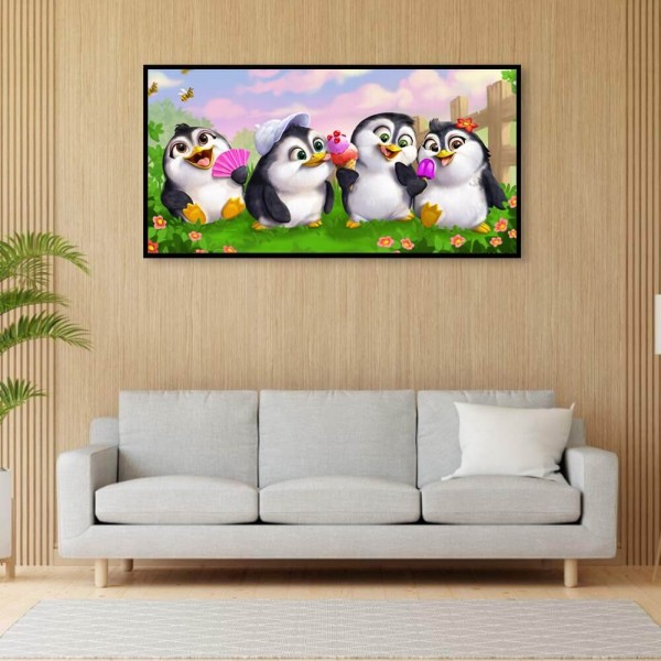 Quatre petits pingouins 50x100cm