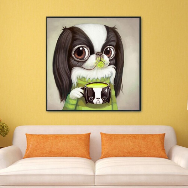 Chien mignon dans un pull 50x50cm