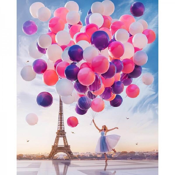 Nuages de ballons à Paris