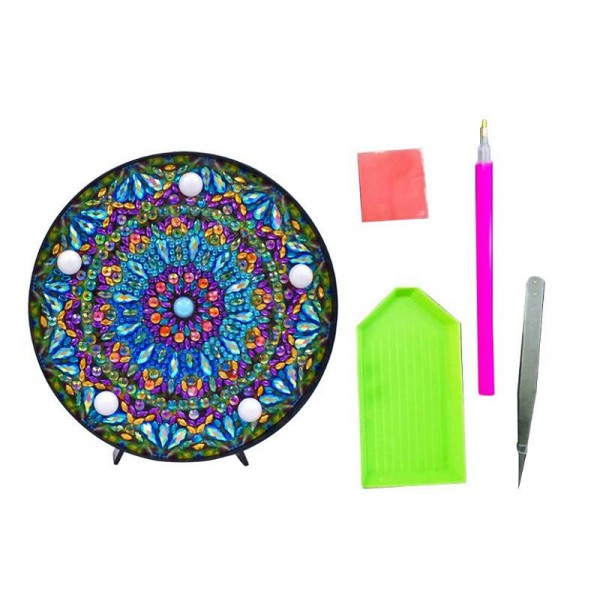 Lampe mandala en tableau diamant