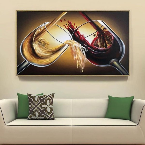 Vin blanc et rouge 50x70cm